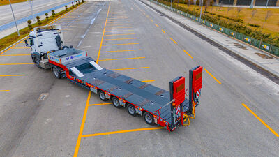 4 Axle double extended one steering axle total 25 m length